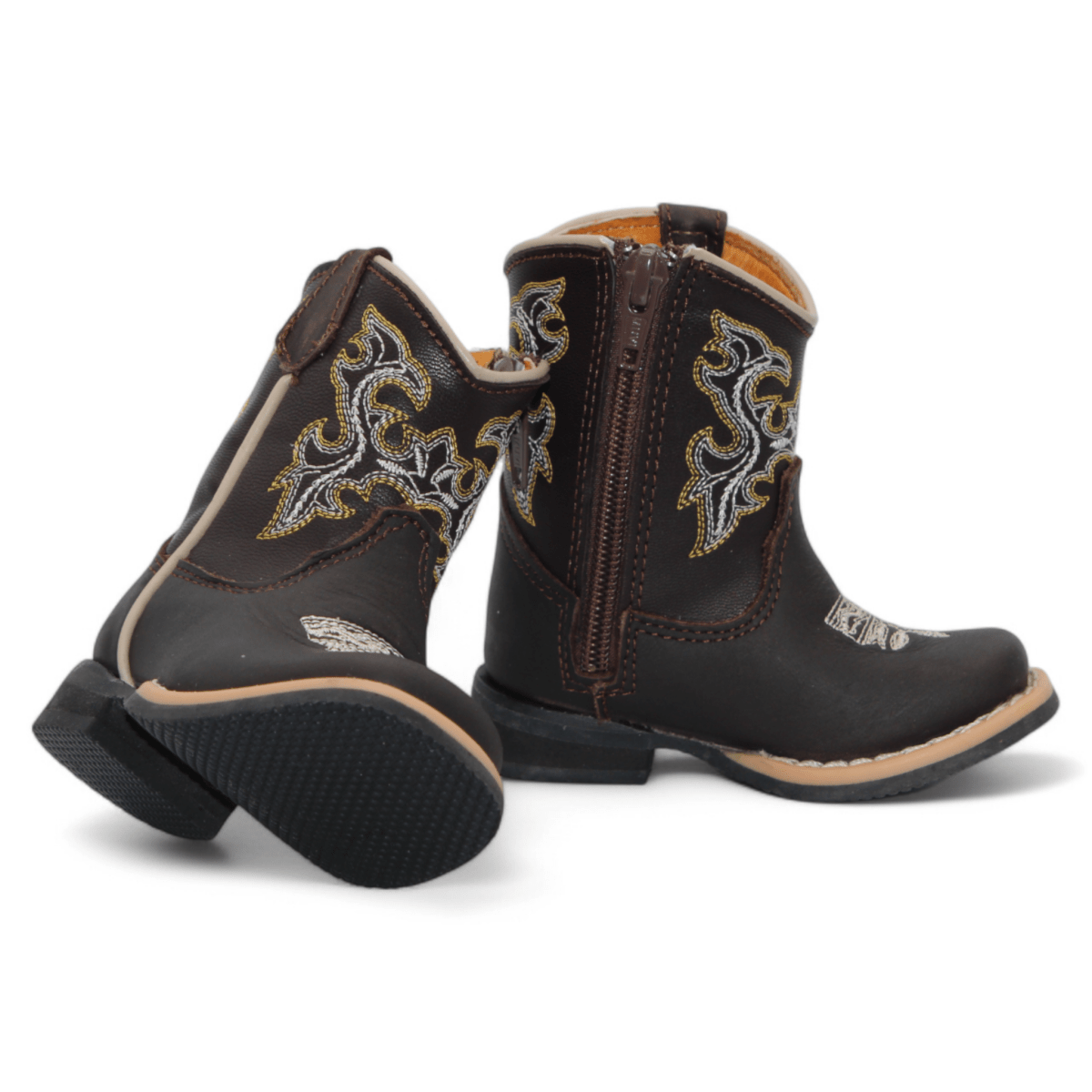 Botas de Piel Original Punta Cuadrada Para Niño Bebe - Hooch Boots - Pair View