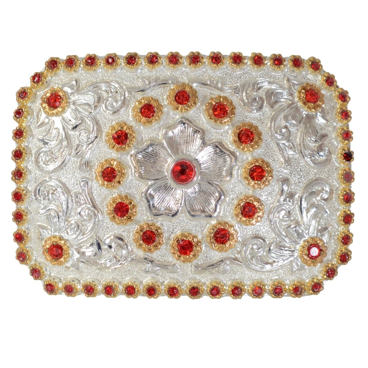 Hebilla Vaquera para Dama con Flor y Piedra de Color - White Diamonds Boots