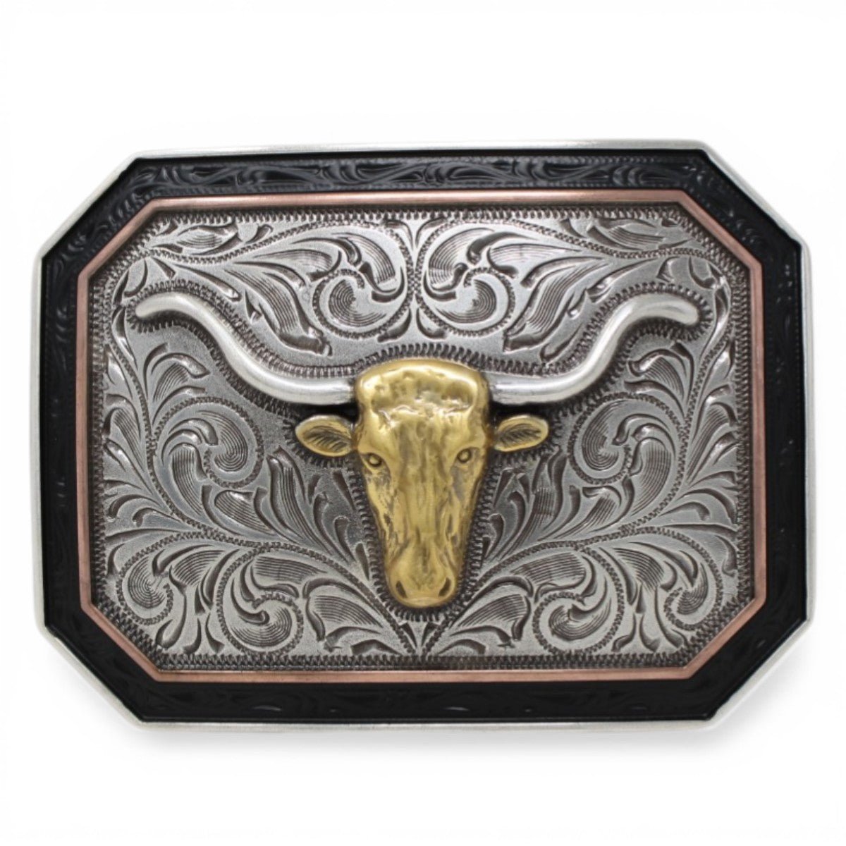 Hebilla Vaquera Rectangular en Plata con Toro - Ariat - M&F Western Products