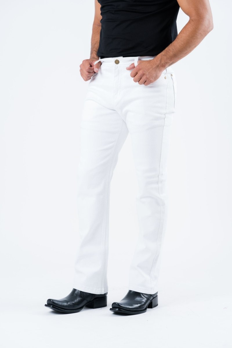 Holt Men's White Boot Cut Jeans - Platini Fashion