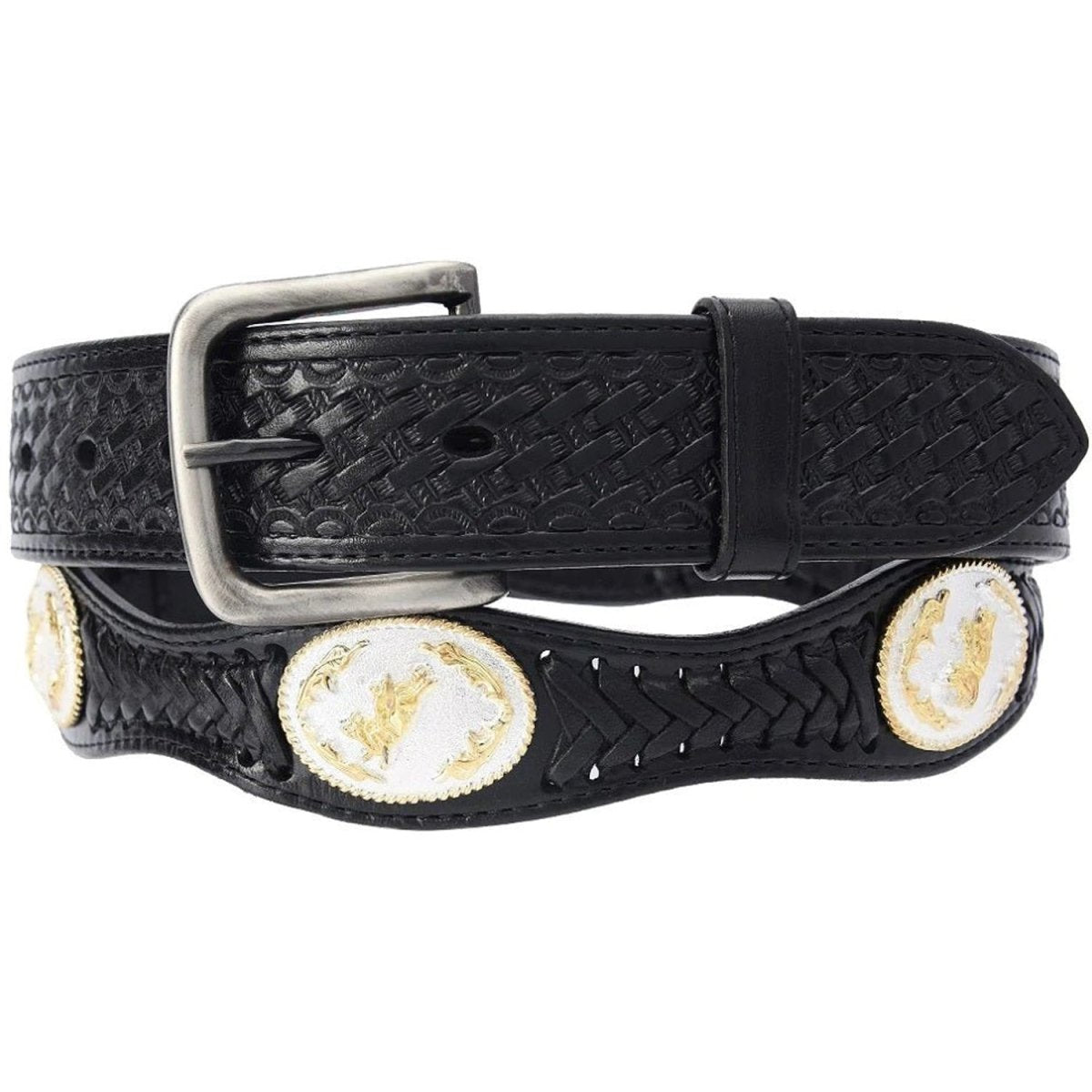 Leather Cowboy Belt with 1.5" Studs
