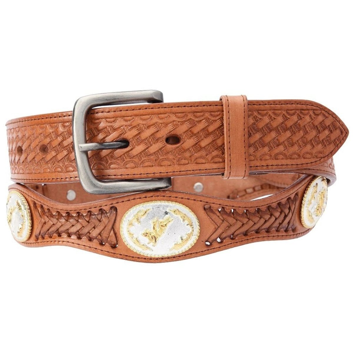 Leather Cowboy Belt with 1.5" Studs