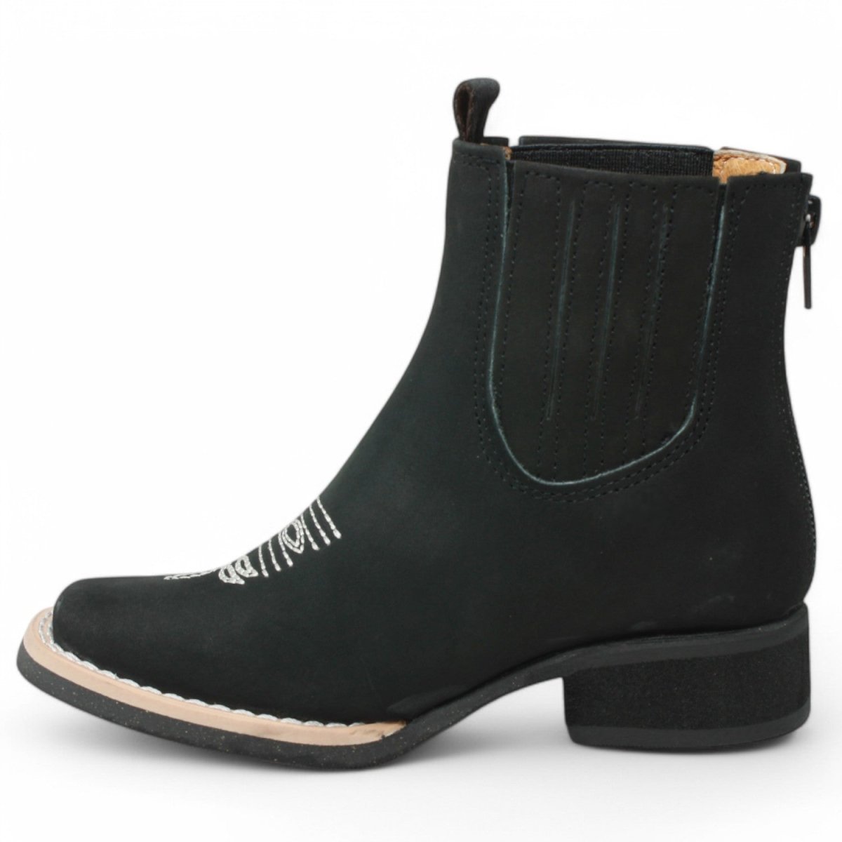 Kid's Genuine Suede Square Toe Short Boots - La Carreta