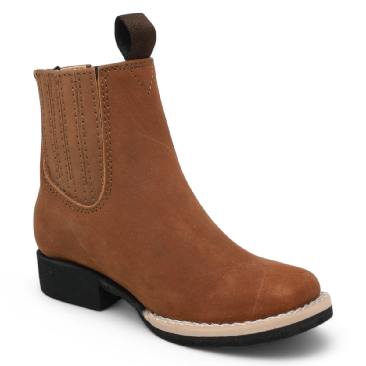 Kid's Genuine Suede Square Toe Short Boots - La Carreta
