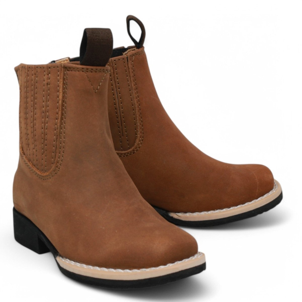 Kid's Genuine Suede Square Toe Short Boots - La Carreta