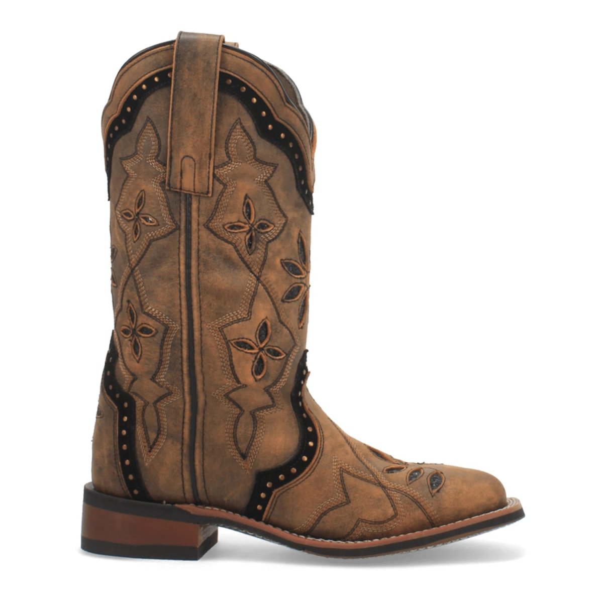Laredo Women's Bouquet Broad Square Toe Leather Boots - Honey 5844 - Dan Post Boots