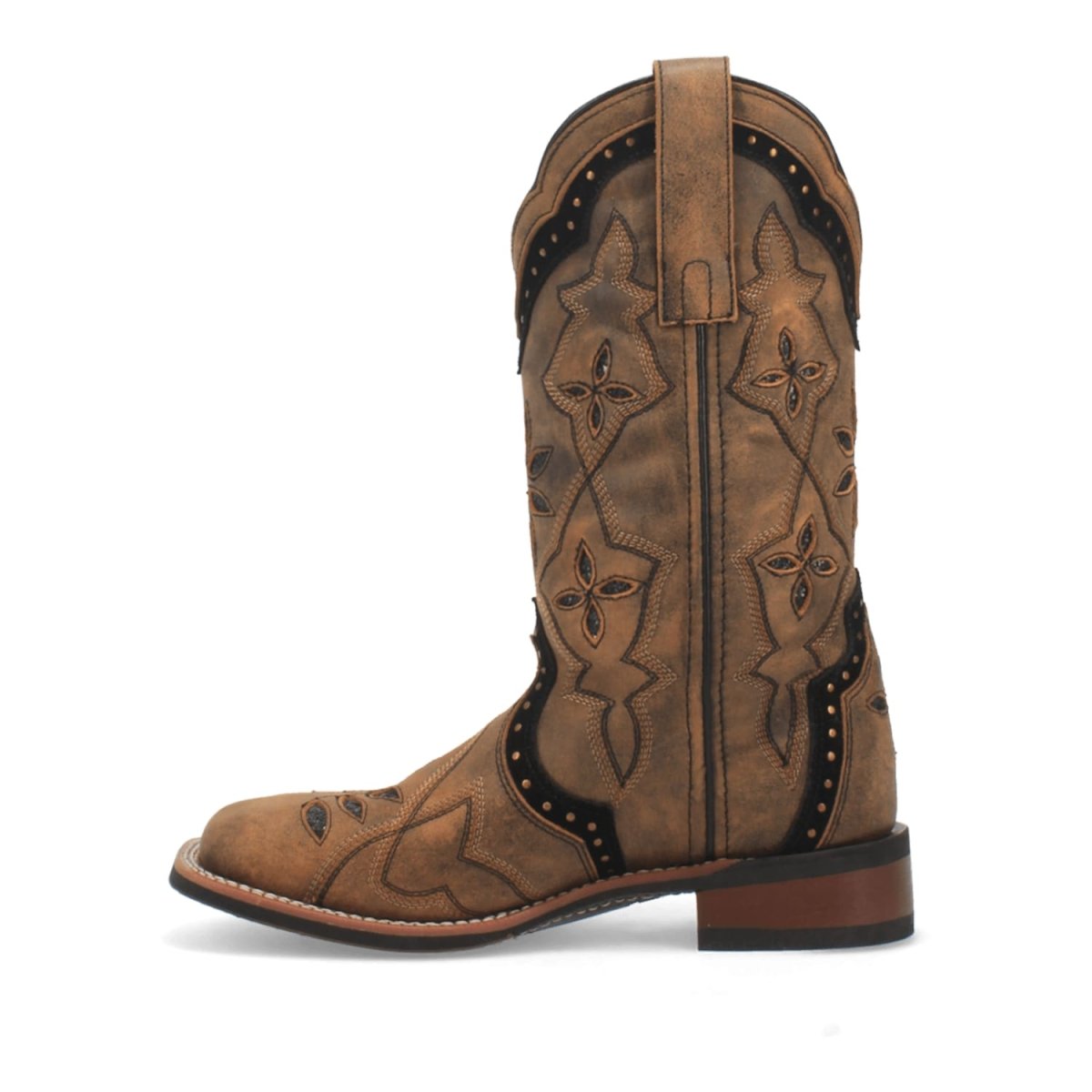 Laredo Women's Bouquet Broad Square Toe Leather Boots - Honey 5844 - Dan Post Boots
