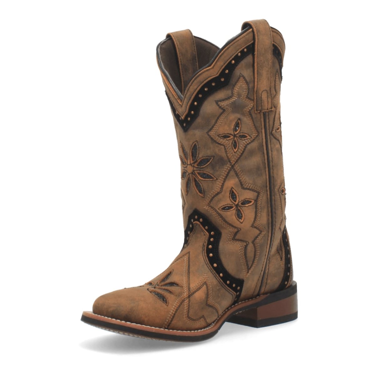 Laredo Women's Bouquet Broad Square Toe Leather Boots - Honey 5844 - Dan Post Boots