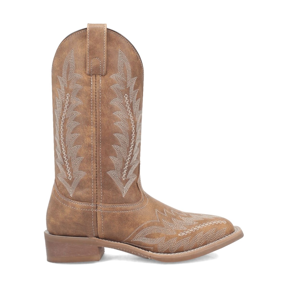 Laredo Women's Cheyenne Broad Square Toe Leather Boots - Tan 5717 - Dan Post Boots