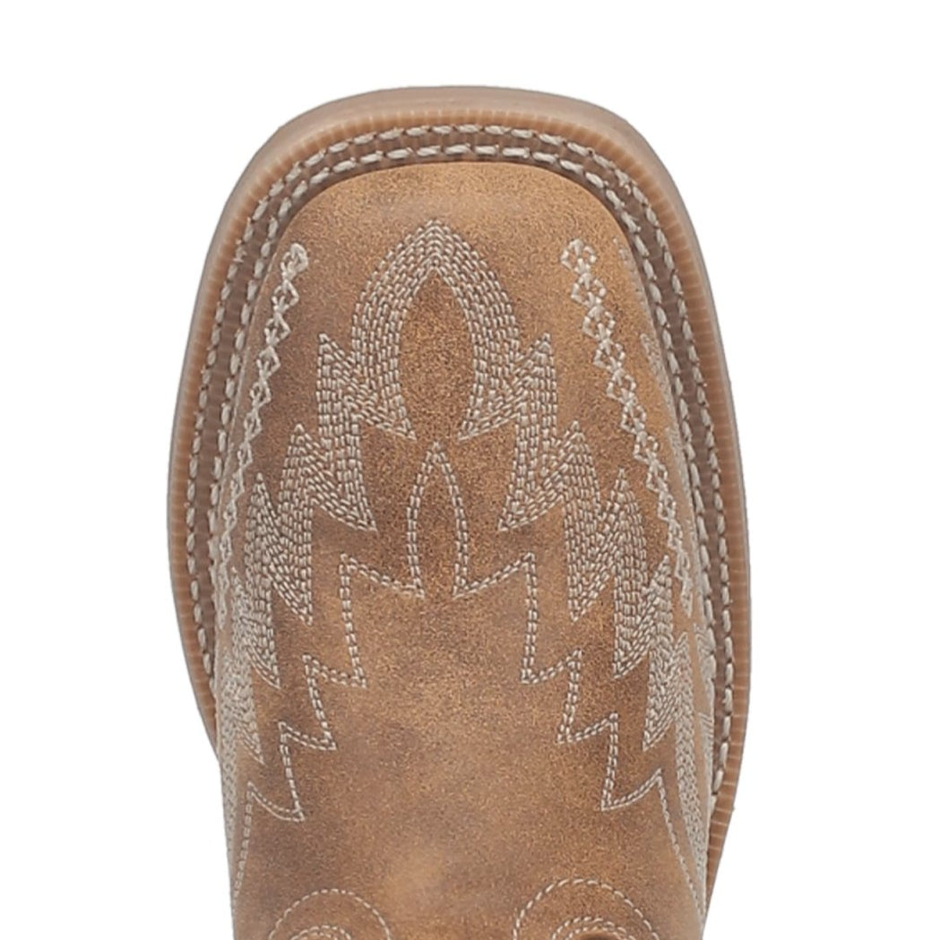 Laredo Women's Cheyenne Broad Square Toe Leather Boots - Tan 5717 - Dan Post Boots