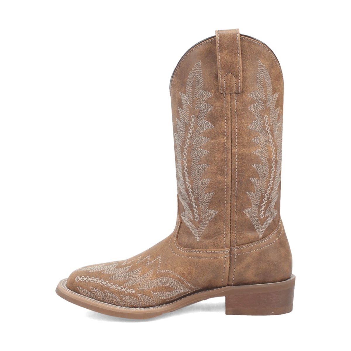 Laredo Women's Cheyenne Broad Square Toe Leather Boots - Tan 5717 - Dan Post Boots