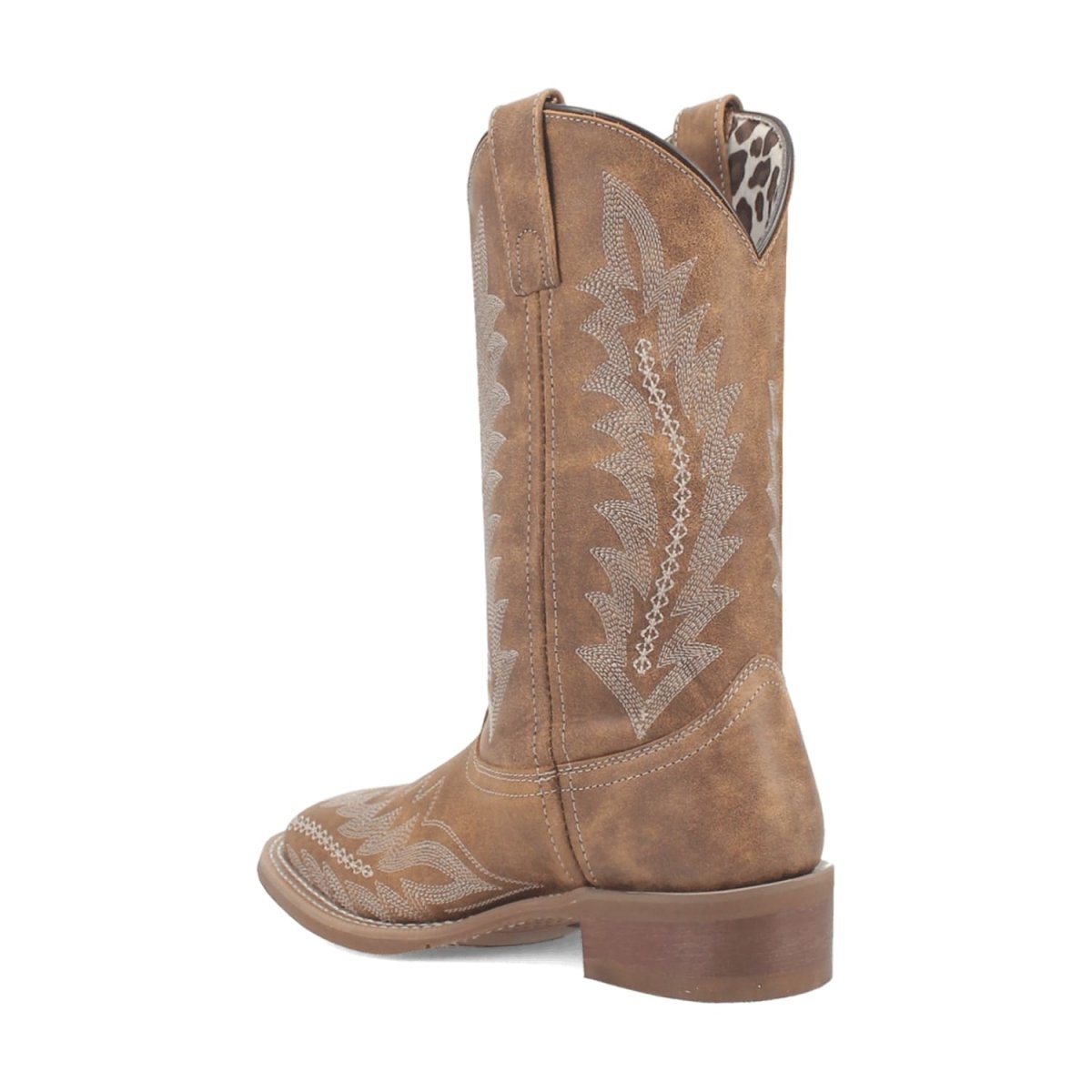 Laredo Women's Cheyenne Broad Square Toe Leather Boots - Tan 5717 - Dan Post Boots
