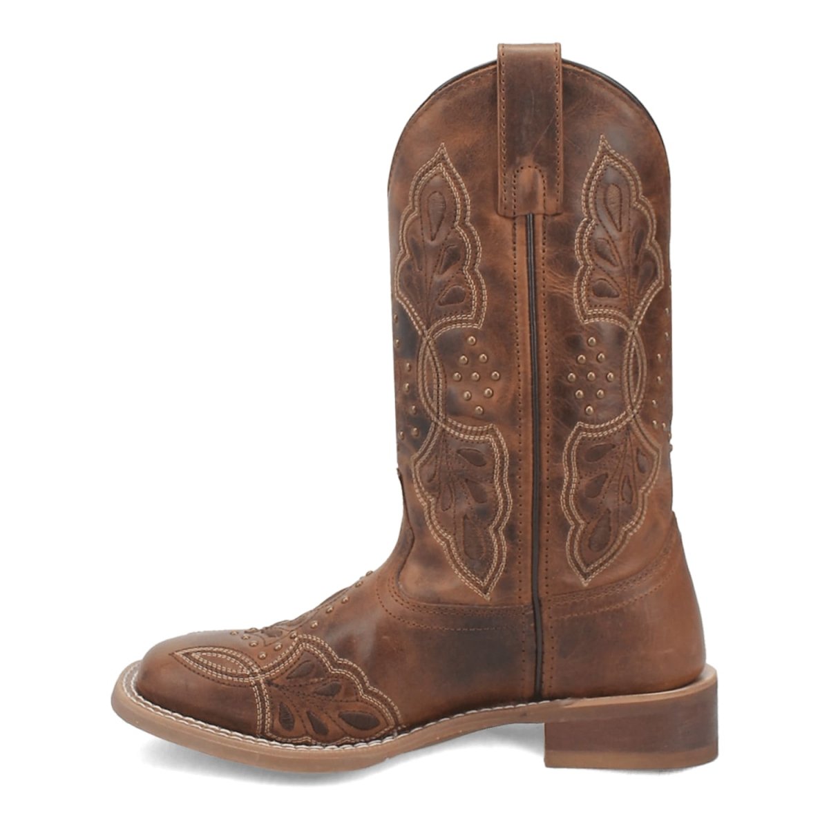 Laredo Women's Dionne Broad Square Toe Leather Boots - Brown 5972 - Dan Post Boots