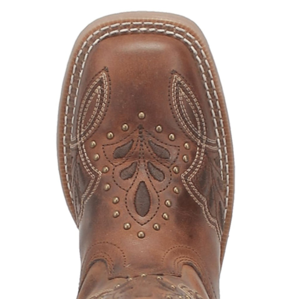 Laredo Women's Dionne Broad Square Toe Leather Boots - Brown 5972 - Dan Post Boots