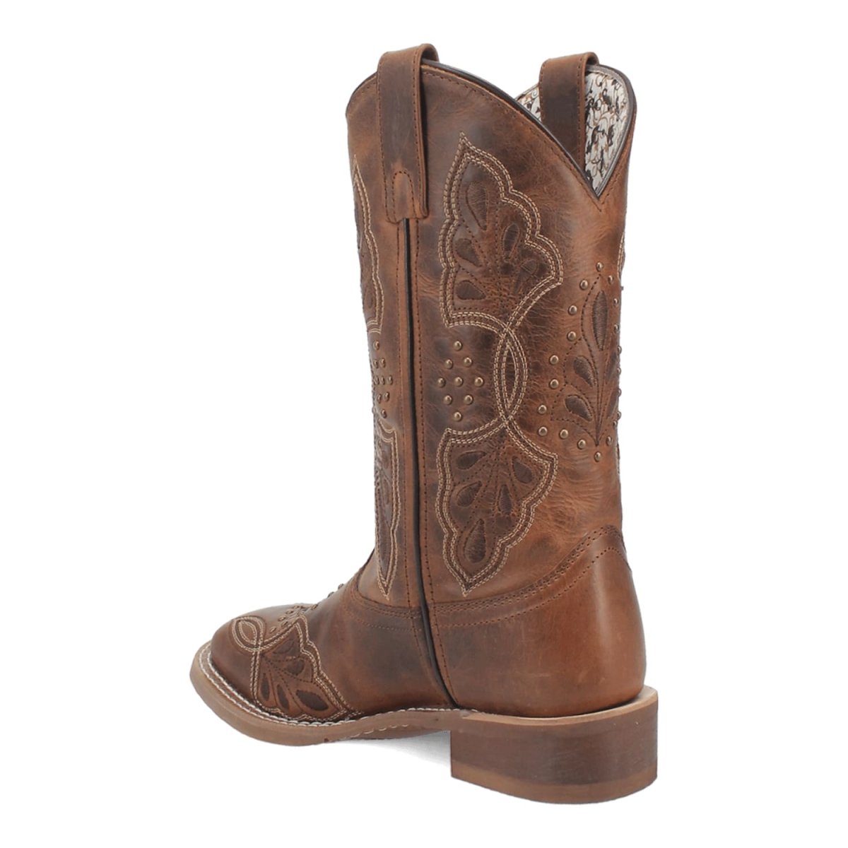 Laredo Women's Dionne Broad Square Toe Leather Boots - Brown 5972 - Dan Post Boots