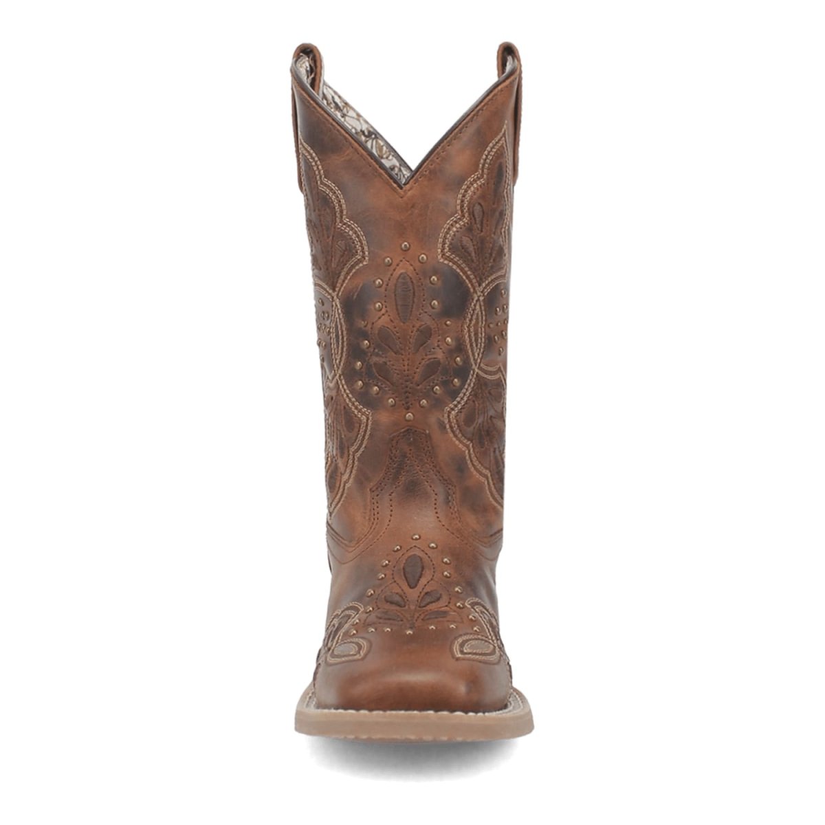 Laredo Women's Dionne Broad Square Toe Leather Boots - Brown 5972 - Dan Post Boots