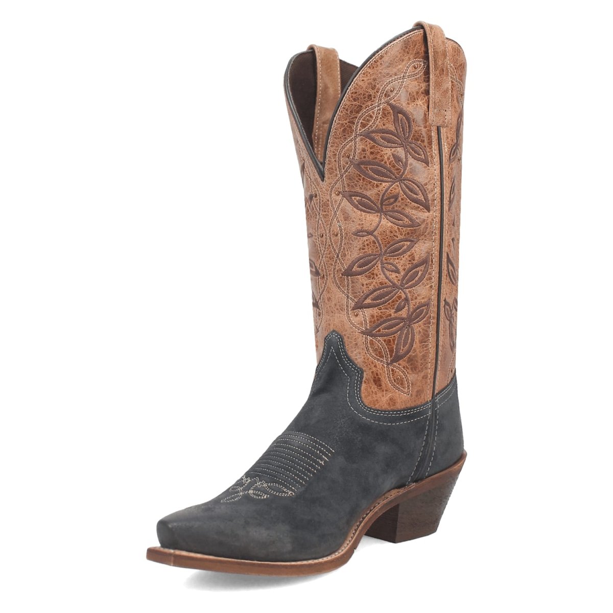 Laredo Women's Kama Snip Toe Leather Boots - Navy/Tan 20009 - Dan Post Boots