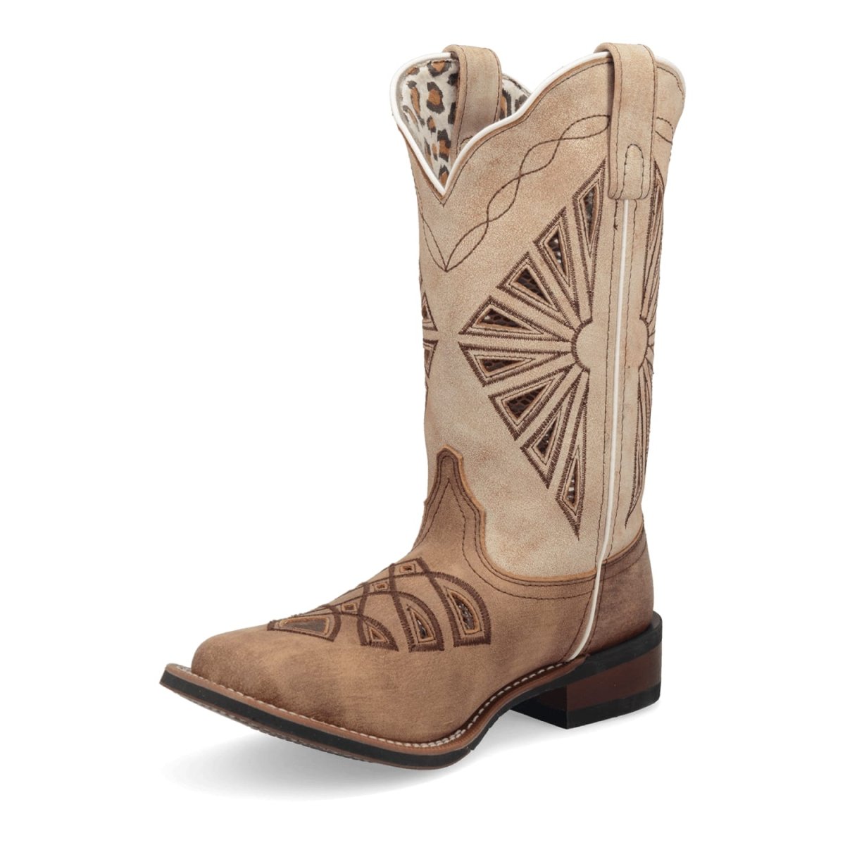 Laredo Women's Kite Days Broad Square Toe Leather Boots - Brown / Bone 5821 - Dan Post Boots