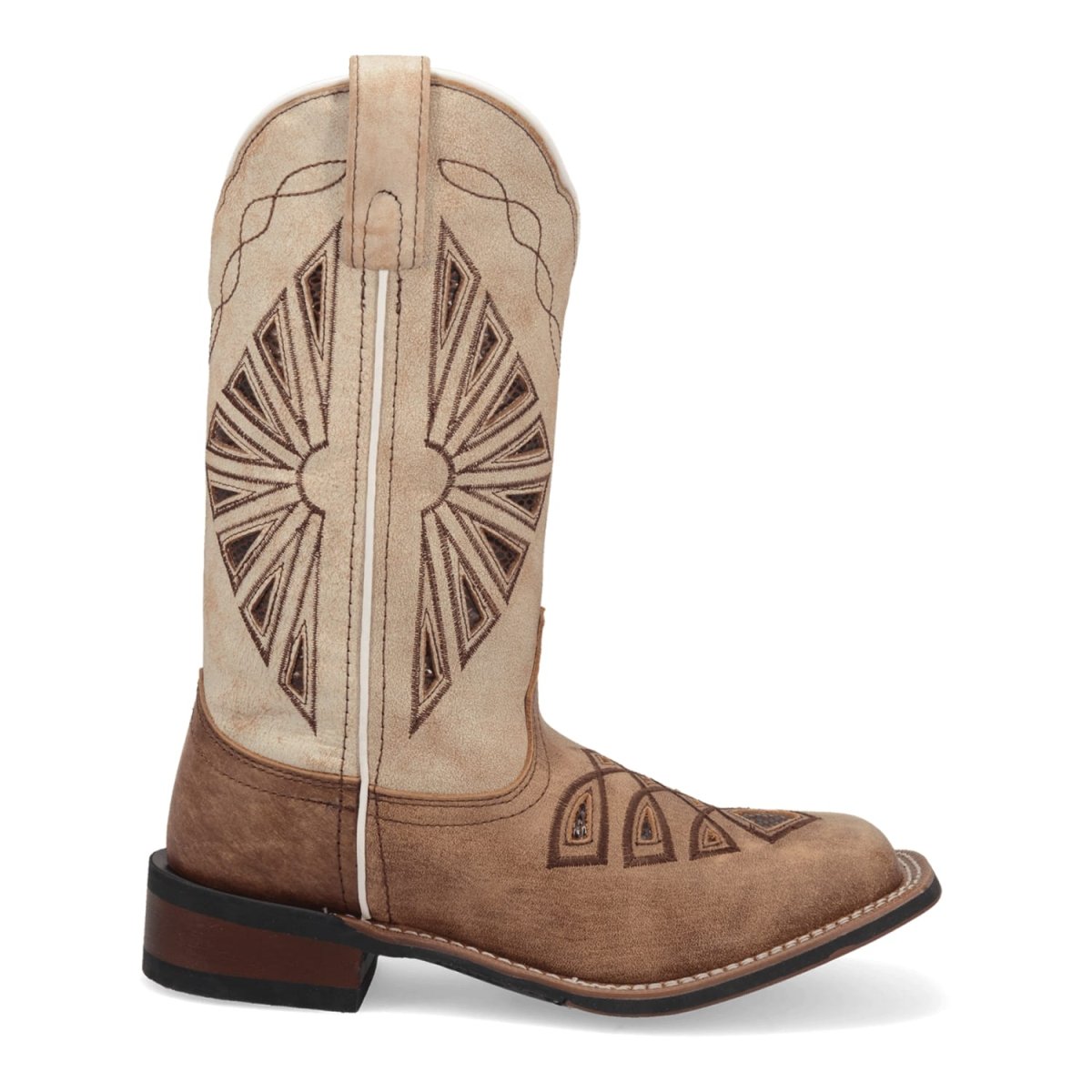 Laredo Women's Kite Days Broad Square Toe Leather Boots - Brown / Bone 5821 - Dan Post Boots