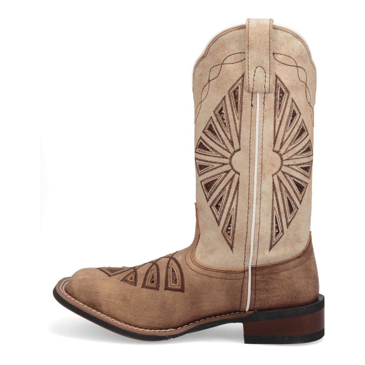 Laredo Women's Kite Days Broad Square Toe Leather Boots - Brown / Bone 5821 - Dan Post Boots