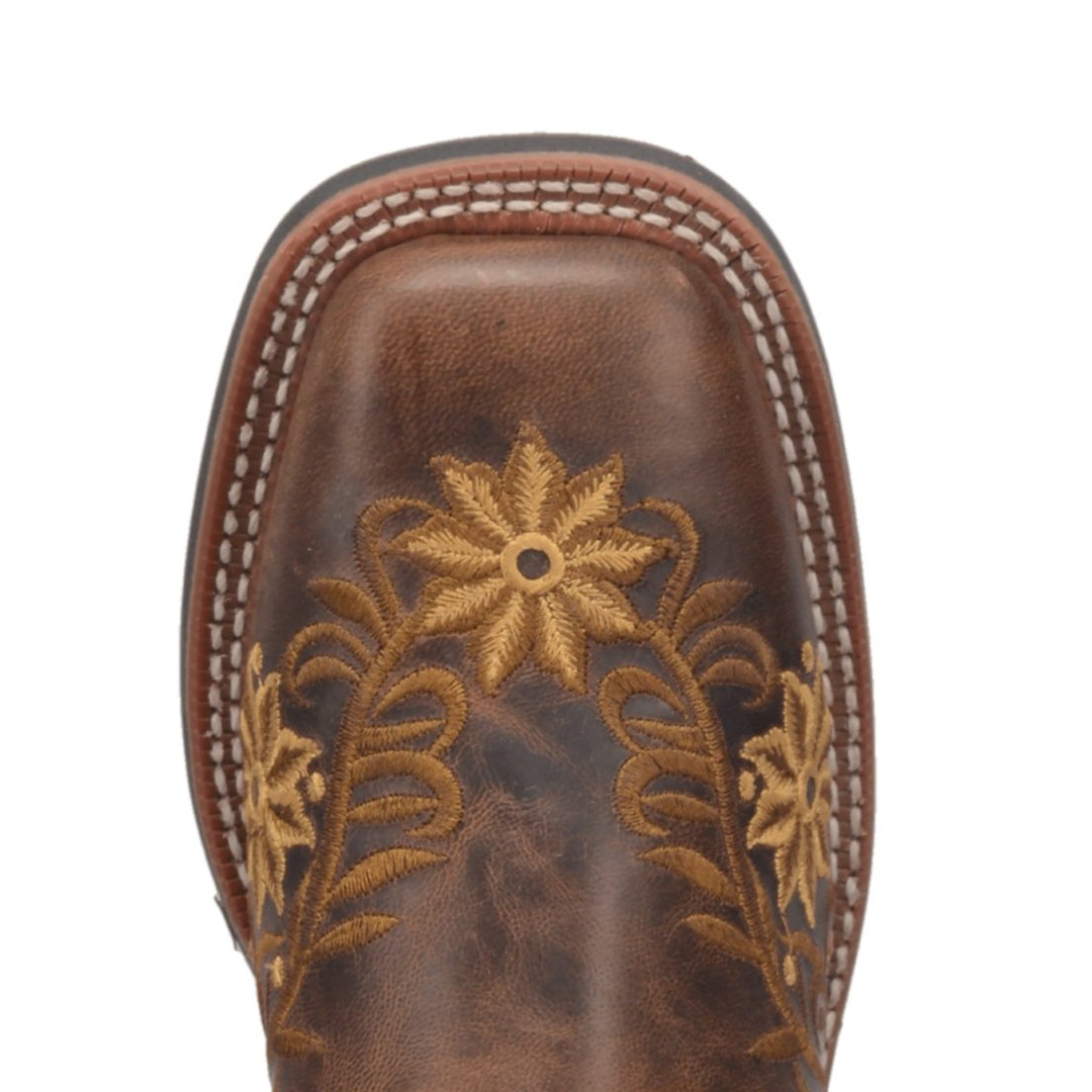 Laredo Women's Secret Garden Broad Square Toe Leather Boots - Brown 5822 - Dan Post Boots