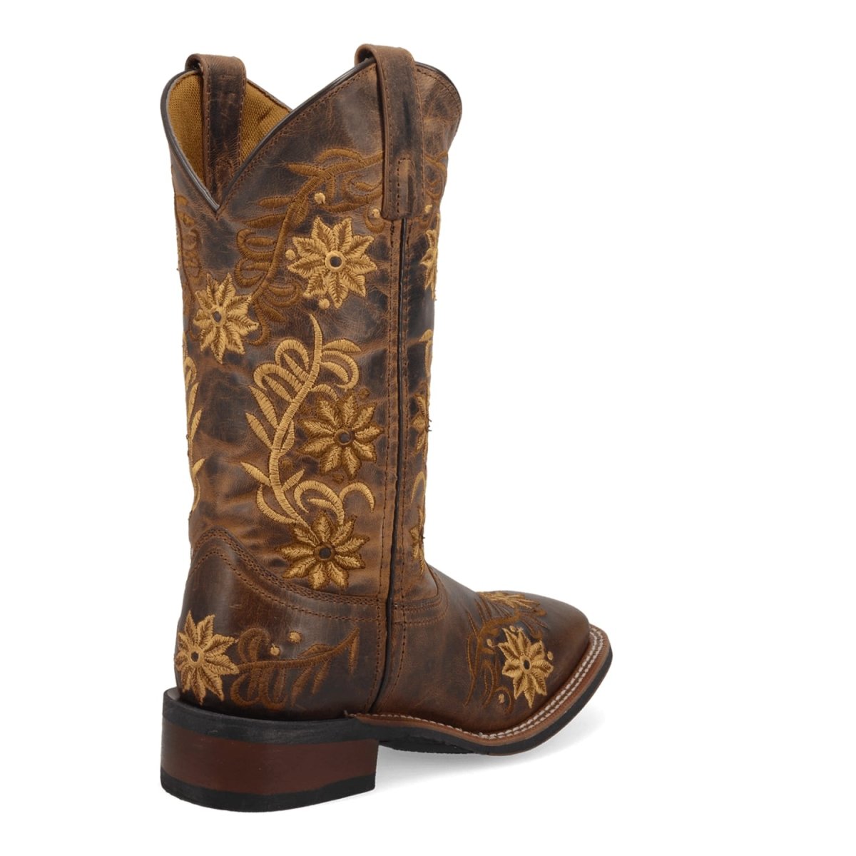 Laredo Women's Secret Garden Broad Square Toe Leather Boots - Brown 5822 - Dan Post Boots