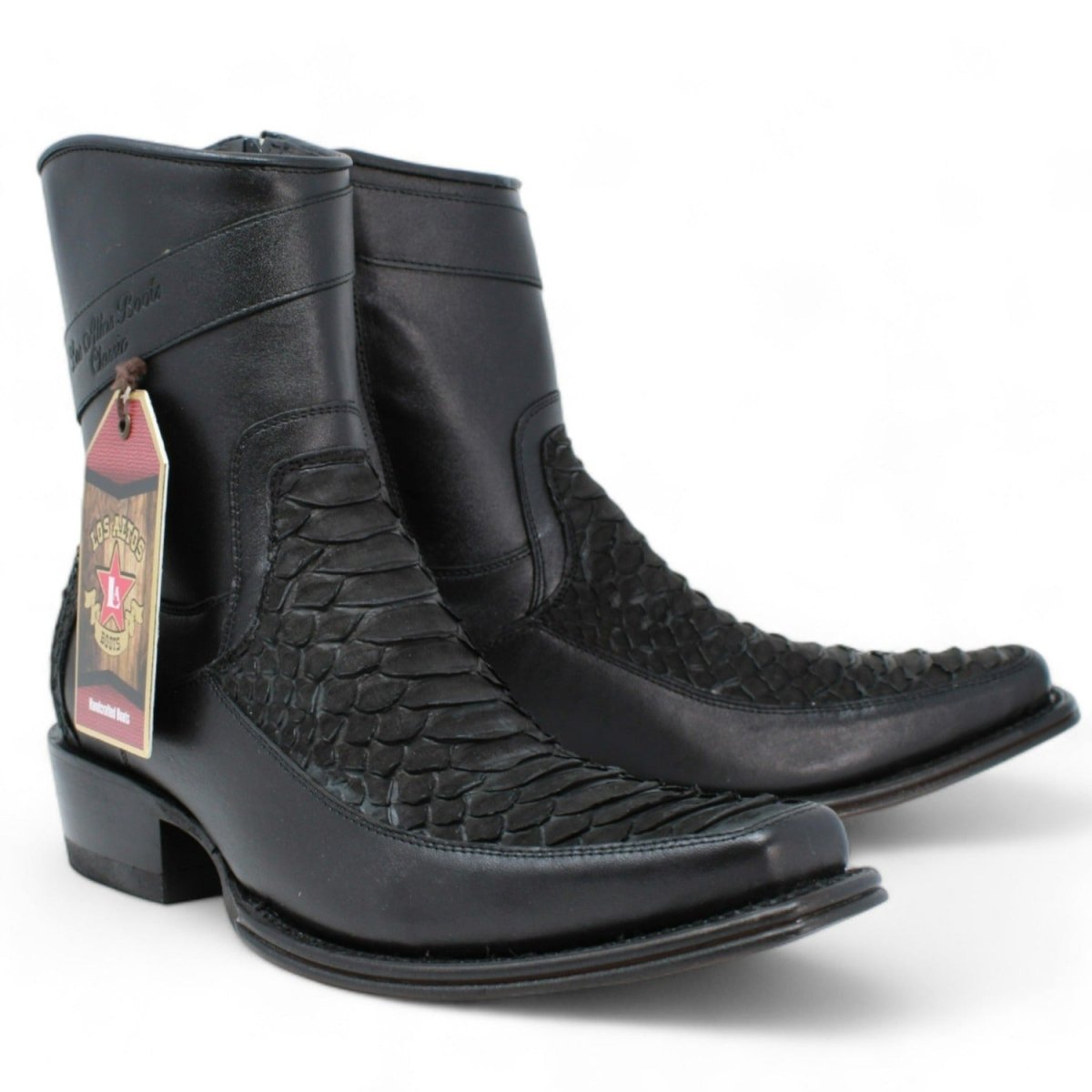 Botas de Piton Original Punta Europea Color Negro Gamuza- Los Altos Boots main image 1