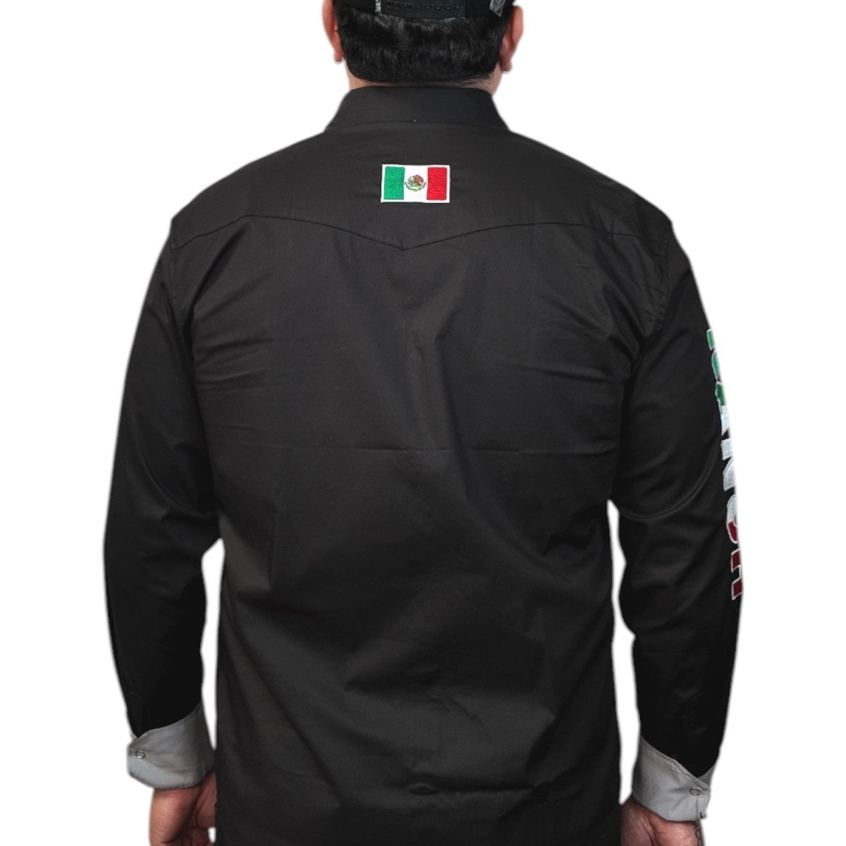 Men's Button Down Shirt with Embroidered Ranch Design - Contti