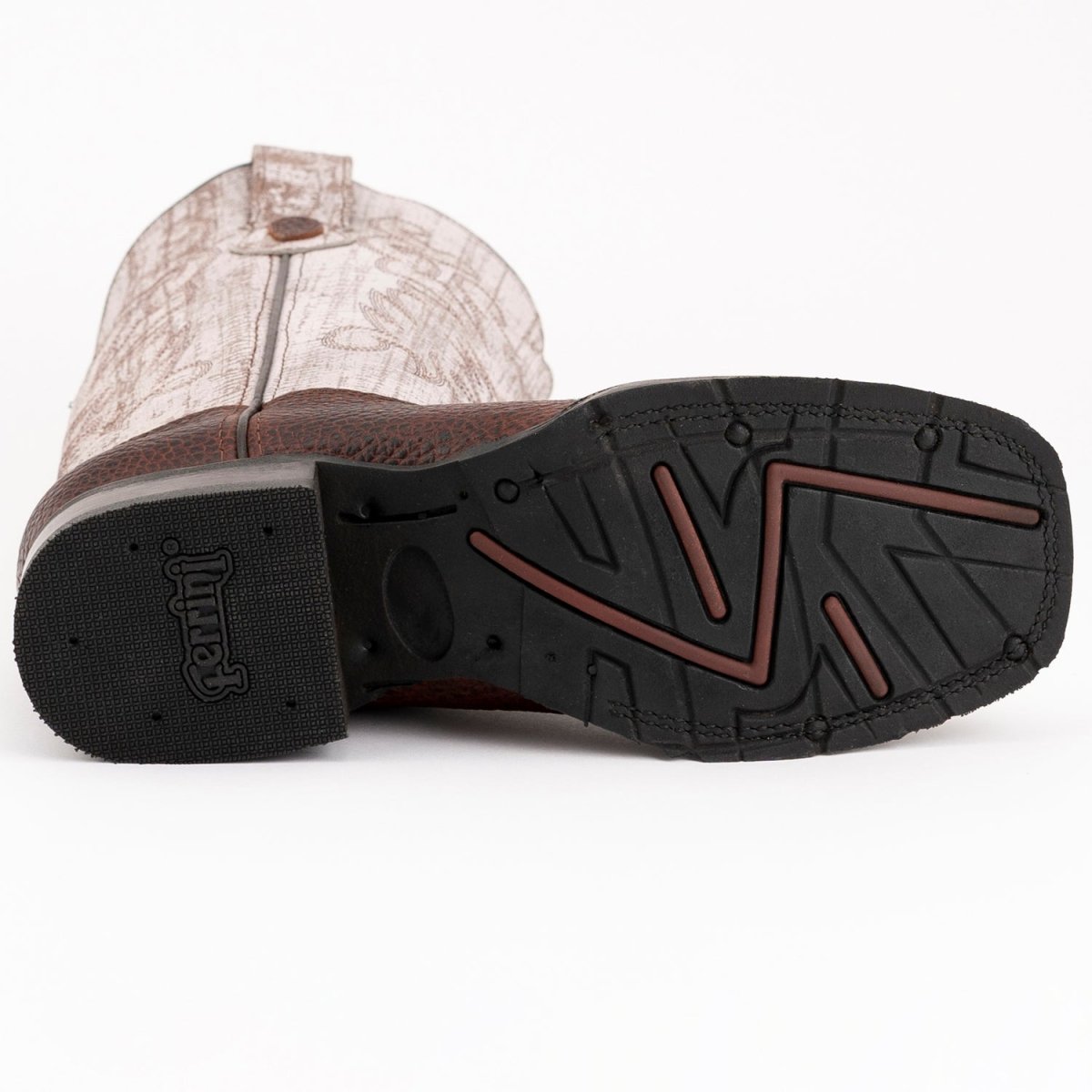 Men's Ferrini Toro Leather Boots Handcrafted Brown 1299336 - Ferrini Boots