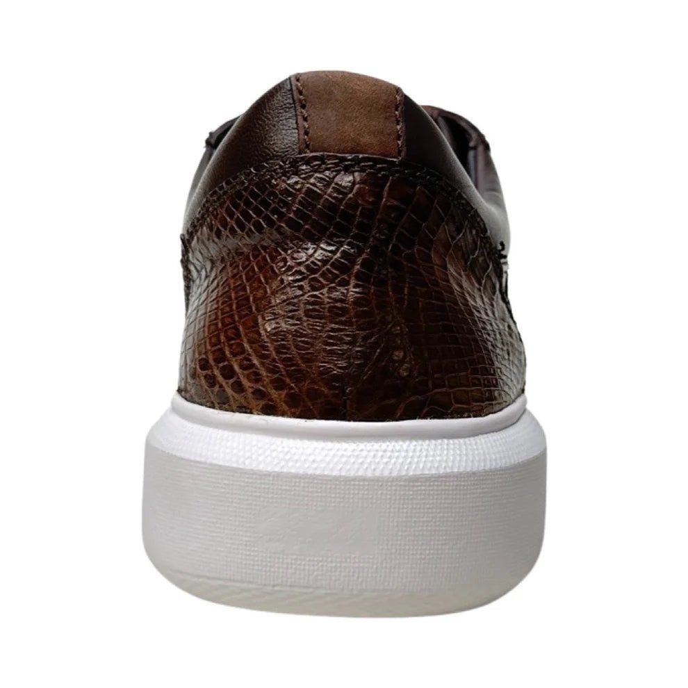 Casual Genuine Caiman Belly Leather Casual Shoes Brown Color - Los Altos Boots - Back View