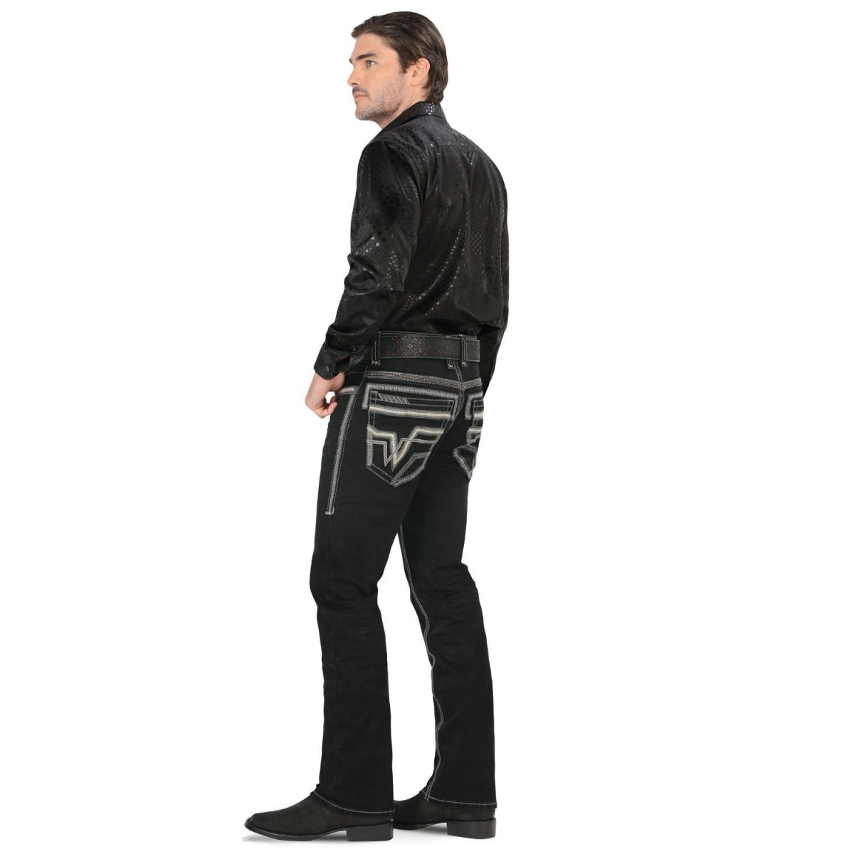 Men's Modern Boot Denim Jeans Embroidered Pockets LAM - 26501 - Lamasini