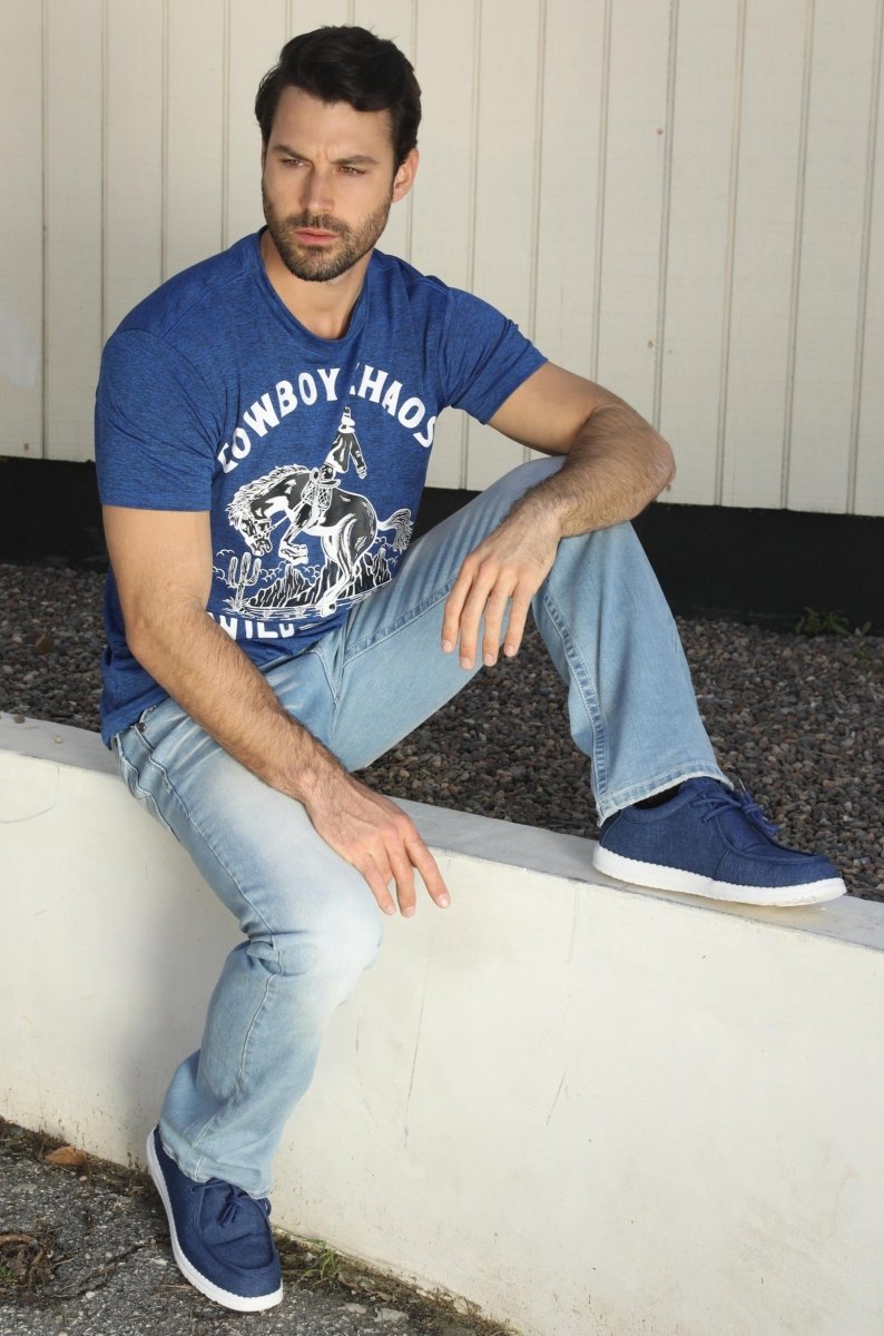 Mens Performance Fabric Modern Fit Stretch Rodeo T-Shirt - Platini Fashion