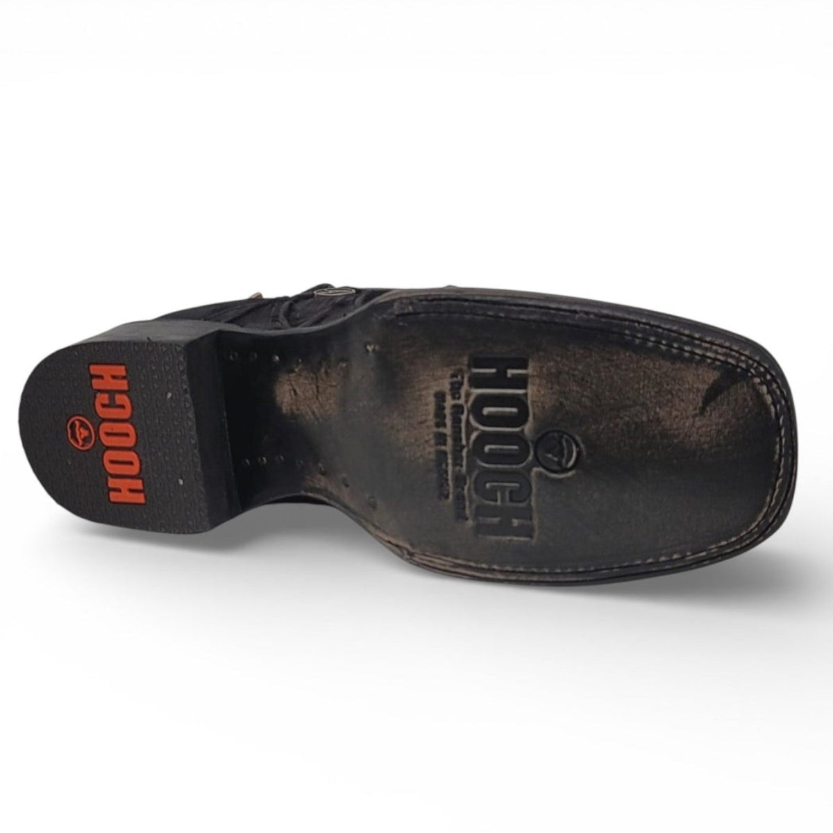 Mens Pirarucu Print Western Botin Black – Genuine Leather Square Toe H42RM7205 - Hooch Boots