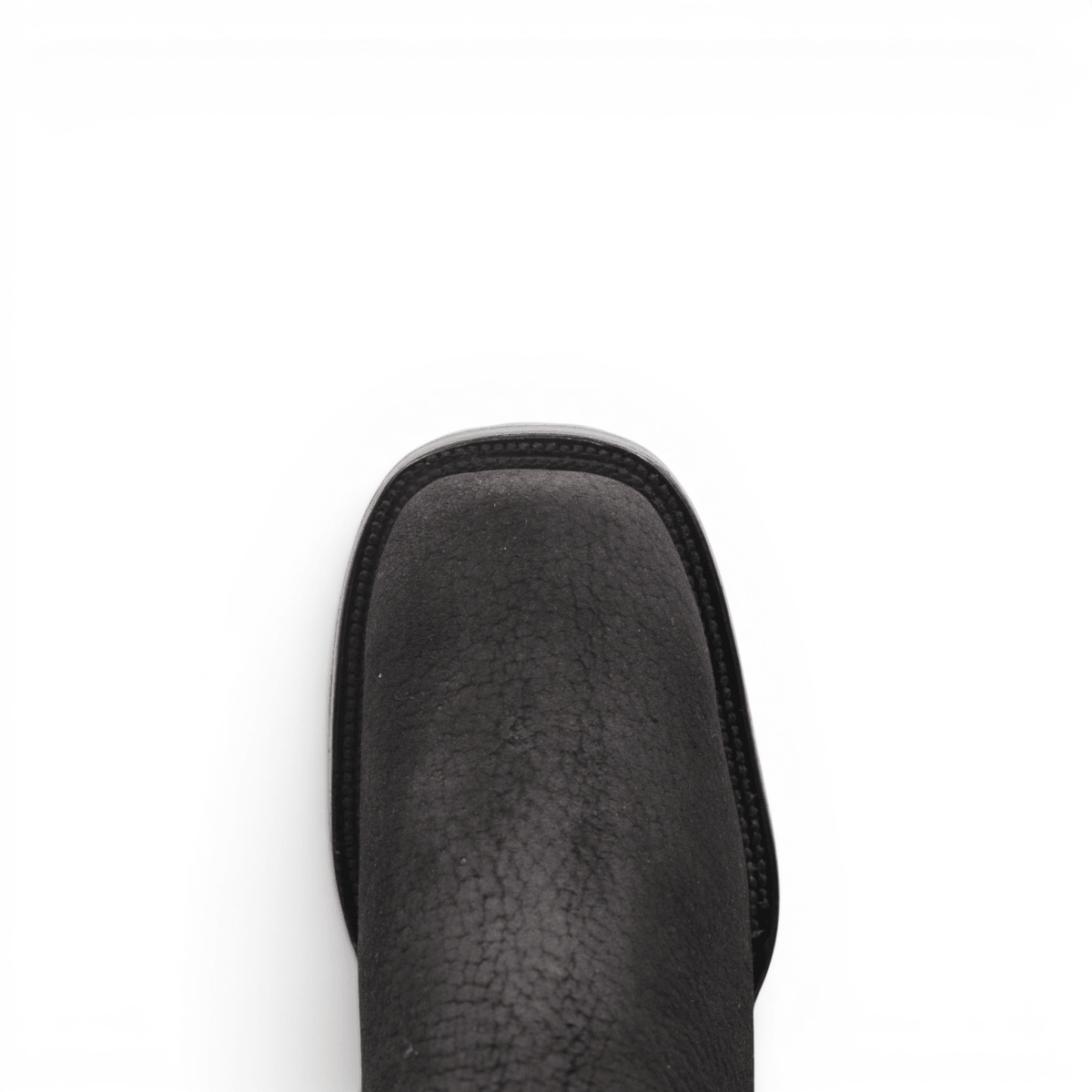 Mens Square Toe Botin Black – Bull Shoulder Leather Rubber Sole Western Boot H42PU0572 - Hooch Boots