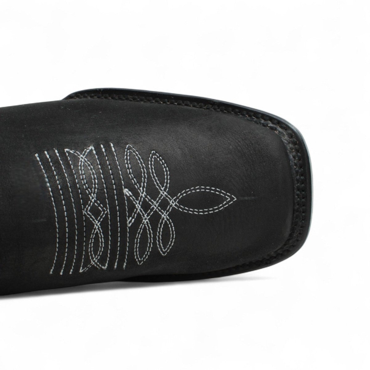 Men's Suede Leather Square Toe Ankle Boots - Black - Hooch