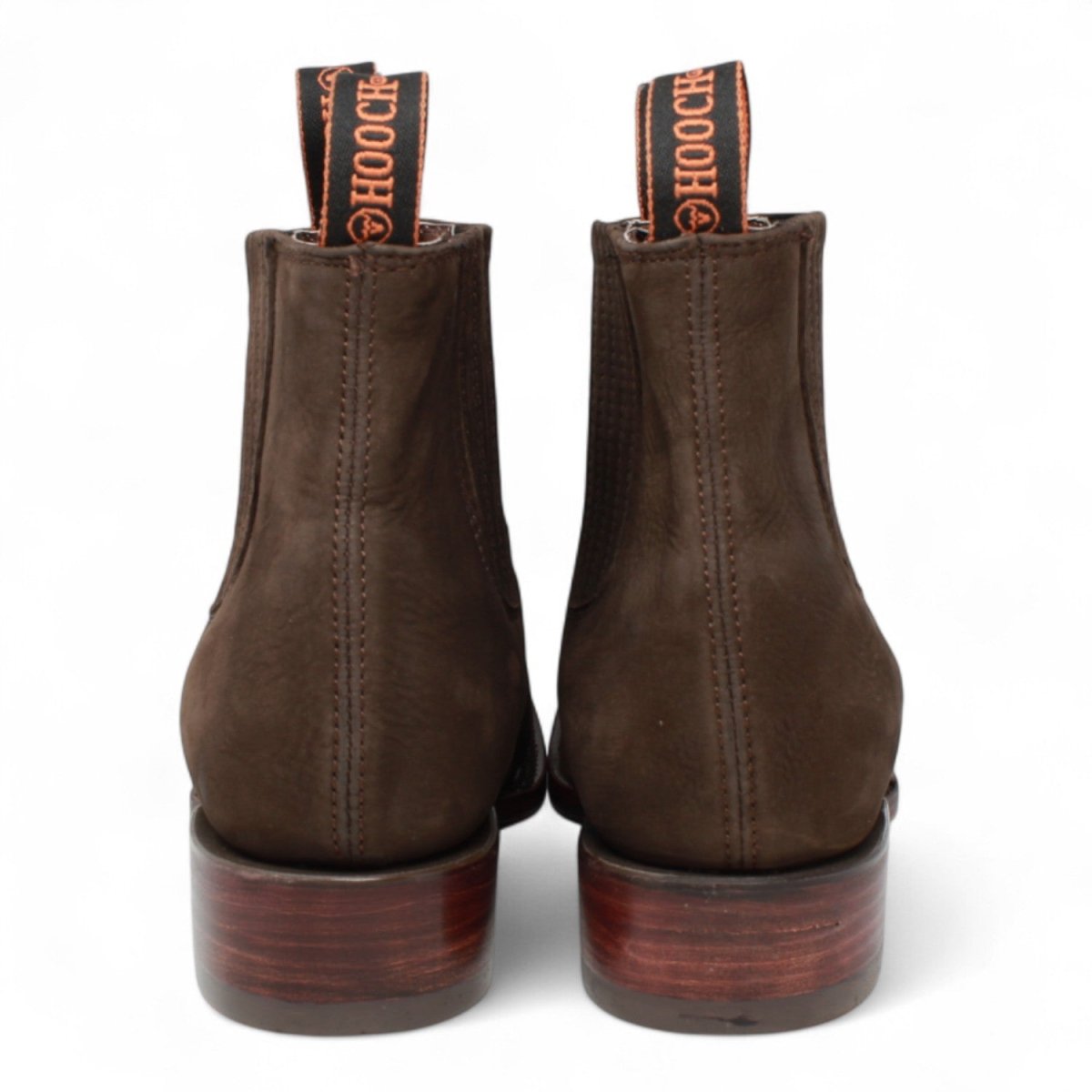 Men's Suede Leather Square Toe Ankle Boots - Chocolate - Hooch