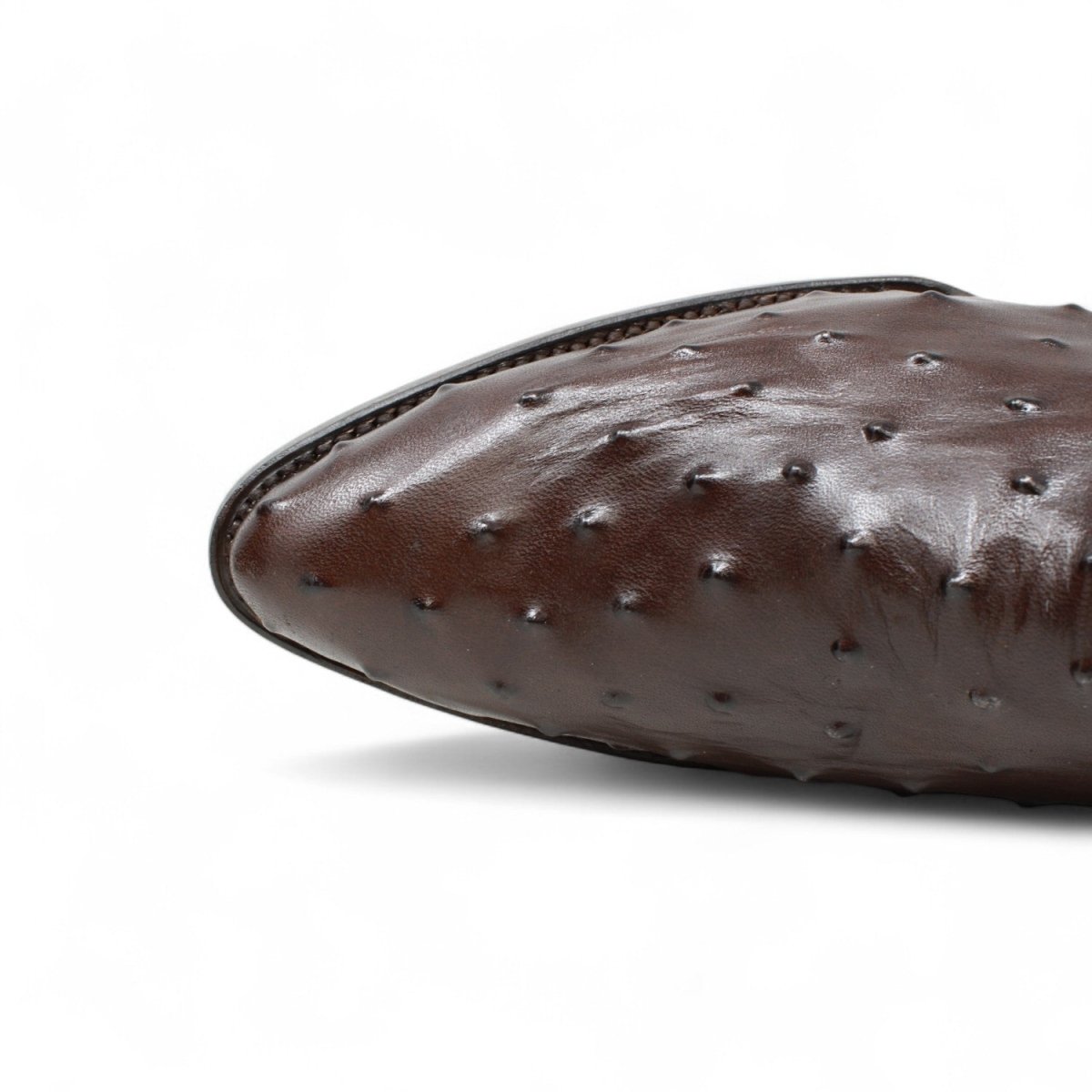 Men's White Diamonds Ostrich Print J - Toe Boots - Brown - White Diamonds Boots