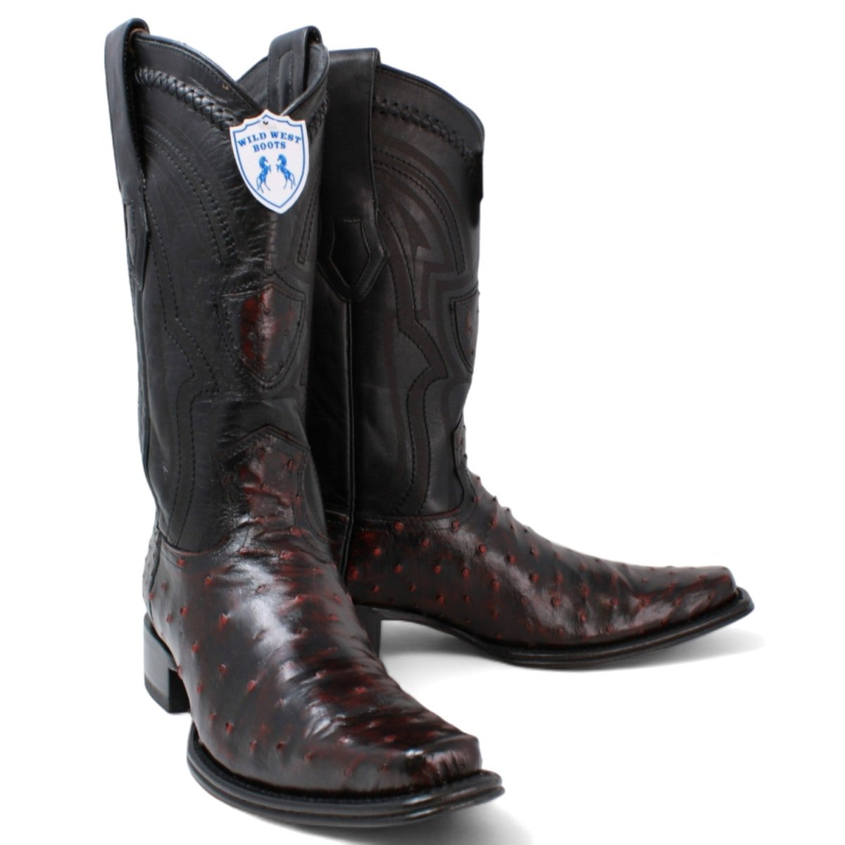 Men's Wild West Genuine Ostrich European Square Toe Boot - Wild West Boots