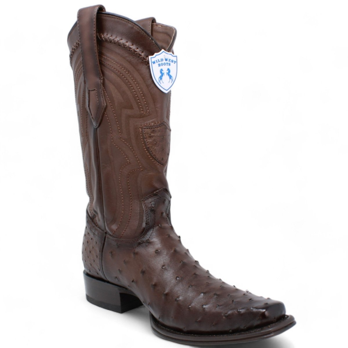 Men's Wild West Genuine Ostrich European Square Toe Boot - Wild West Boots
