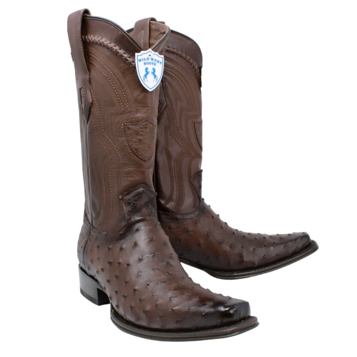 Men's Wild West Genuine Ostrich European Square Toe Boot - Wild West Boots