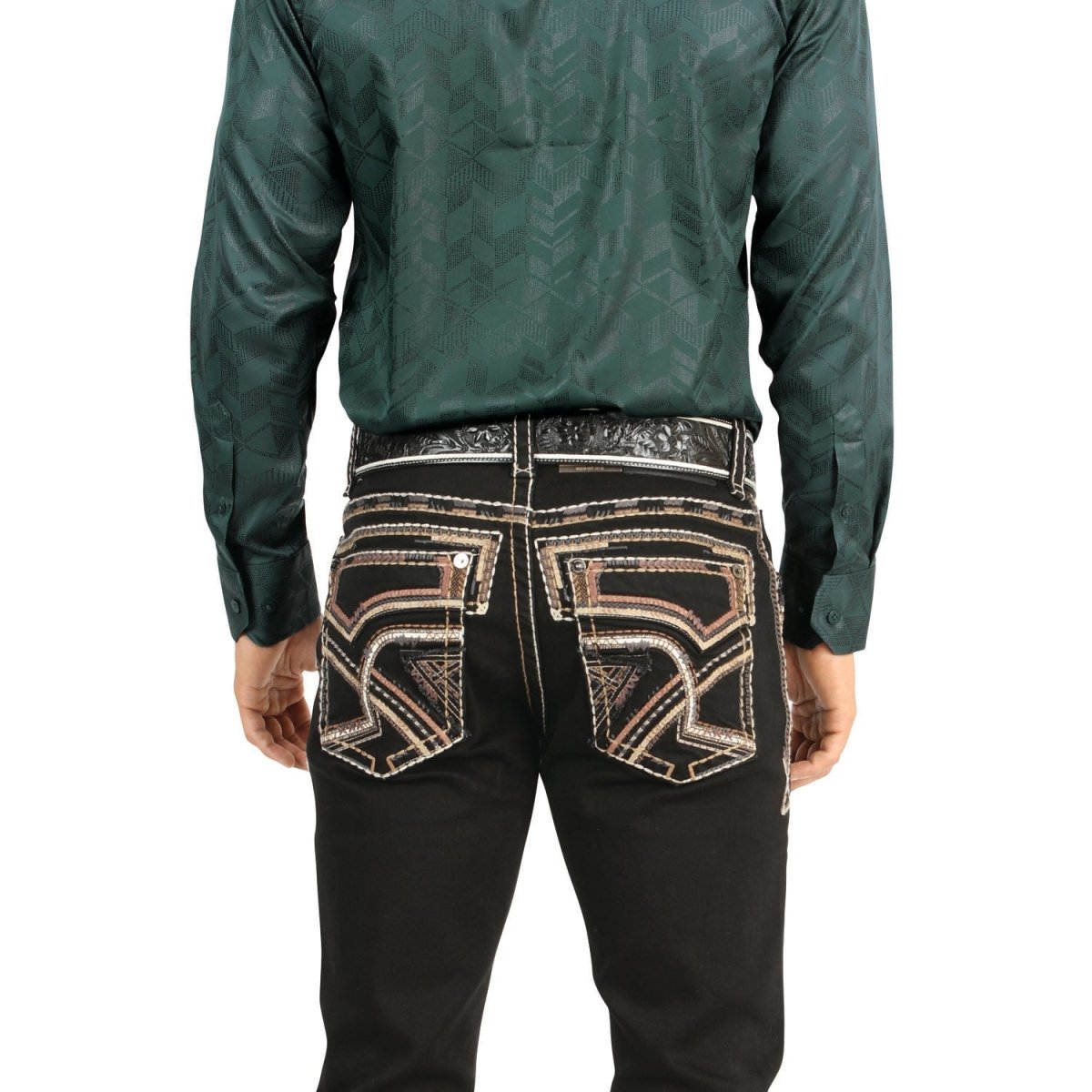 Montero Men's Black Modern Boot Denim Jeans - MON 4638 - Montero