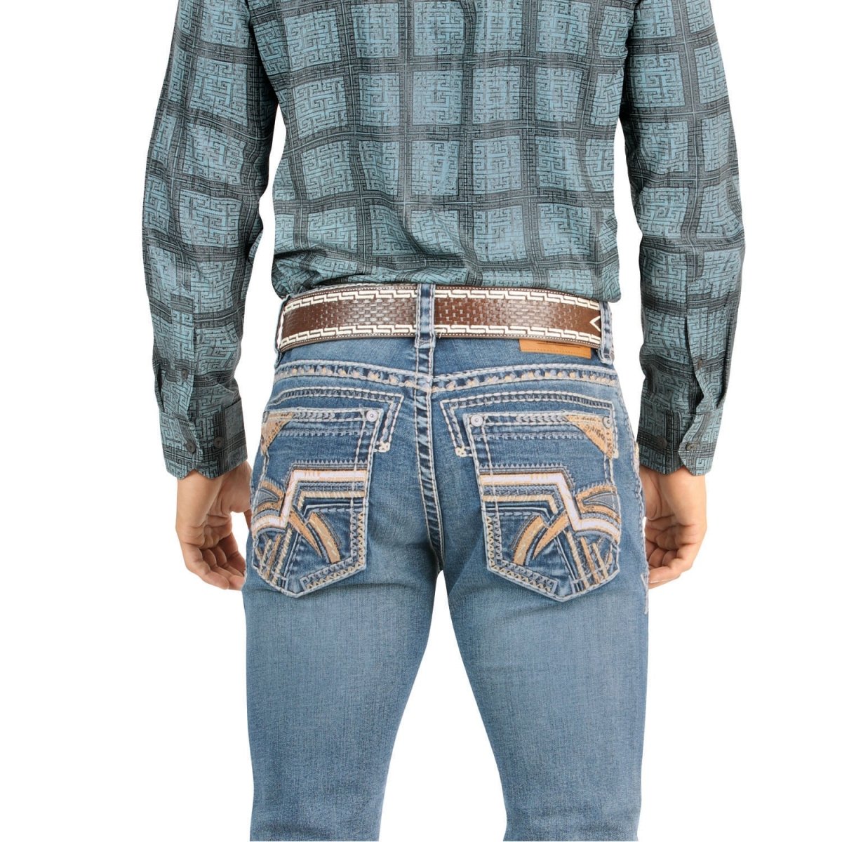 Montero Men's Light Blue Modern Boot Denim Jeans - MON 4639 - Montero