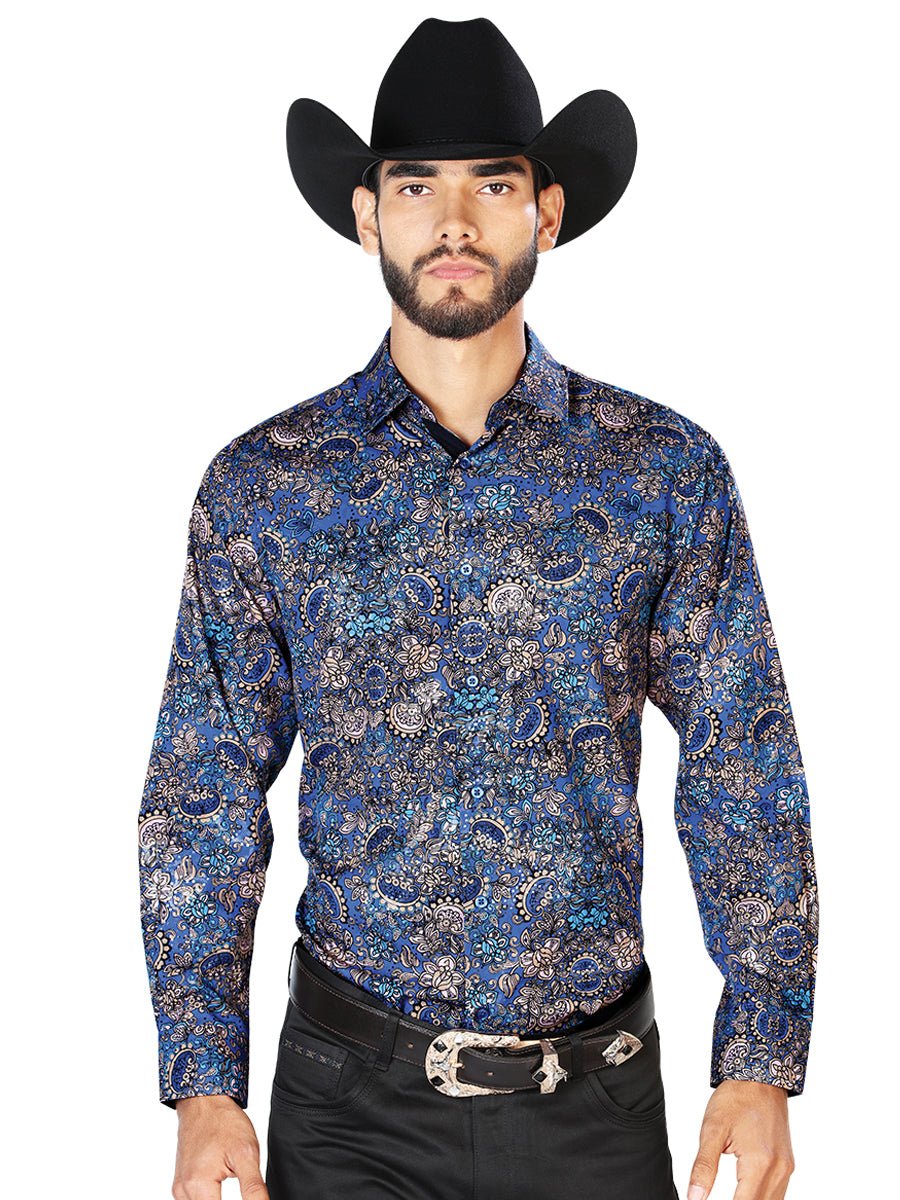 Navy Blue Casual Long Sleeve Shirt 43860 - Diana Zapateria Inc