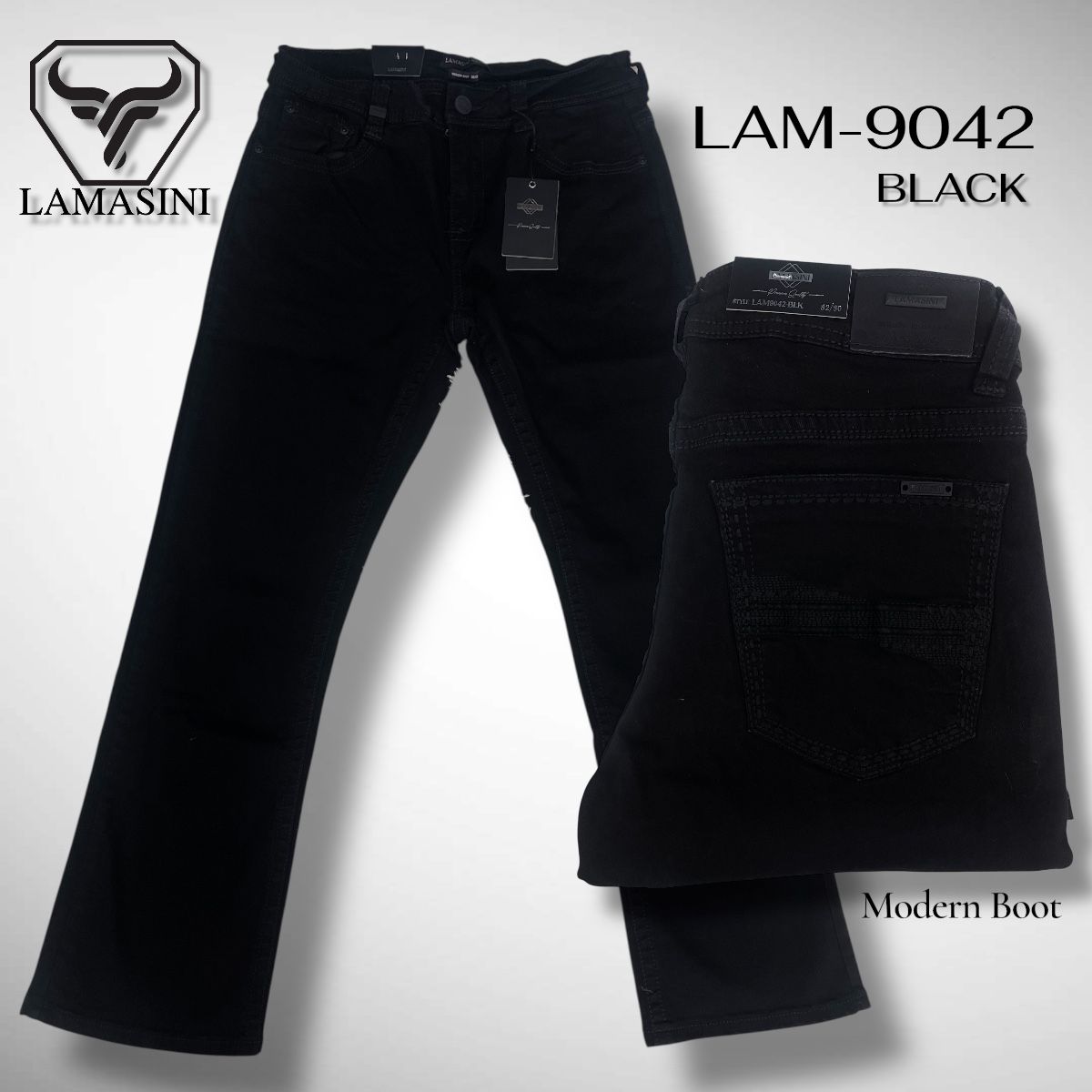 Pantalón Vaquero de Mezclilla LAM - 9042Negro - Lamasini