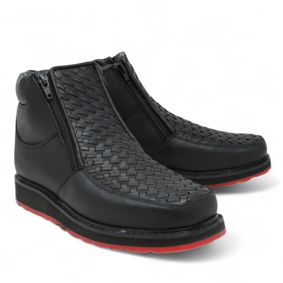 Petatillo Leather Square Toe Double Density Work Shoes with Double Zipper - La Carreta