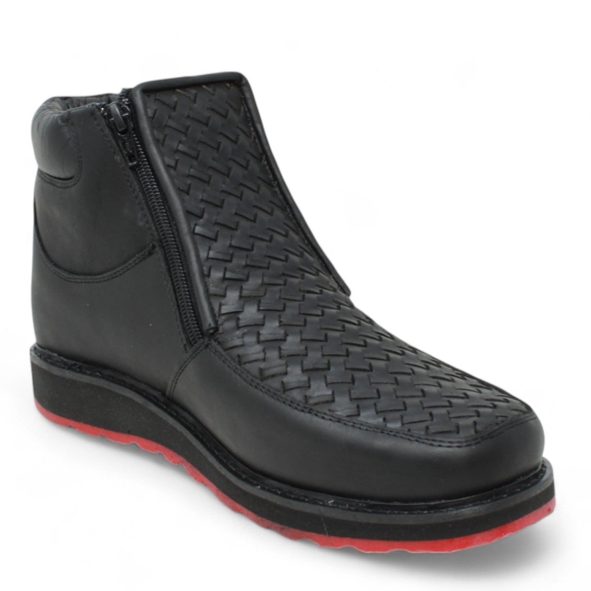 Petatillo Leather Square Toe Double Density Work Shoes with Double Zipper - La Carreta