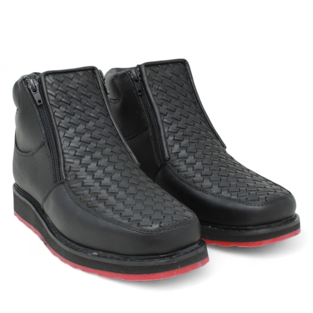 Petatillo Leather Square Toe Double Density Work Shoes with Double Zipper - La Carreta