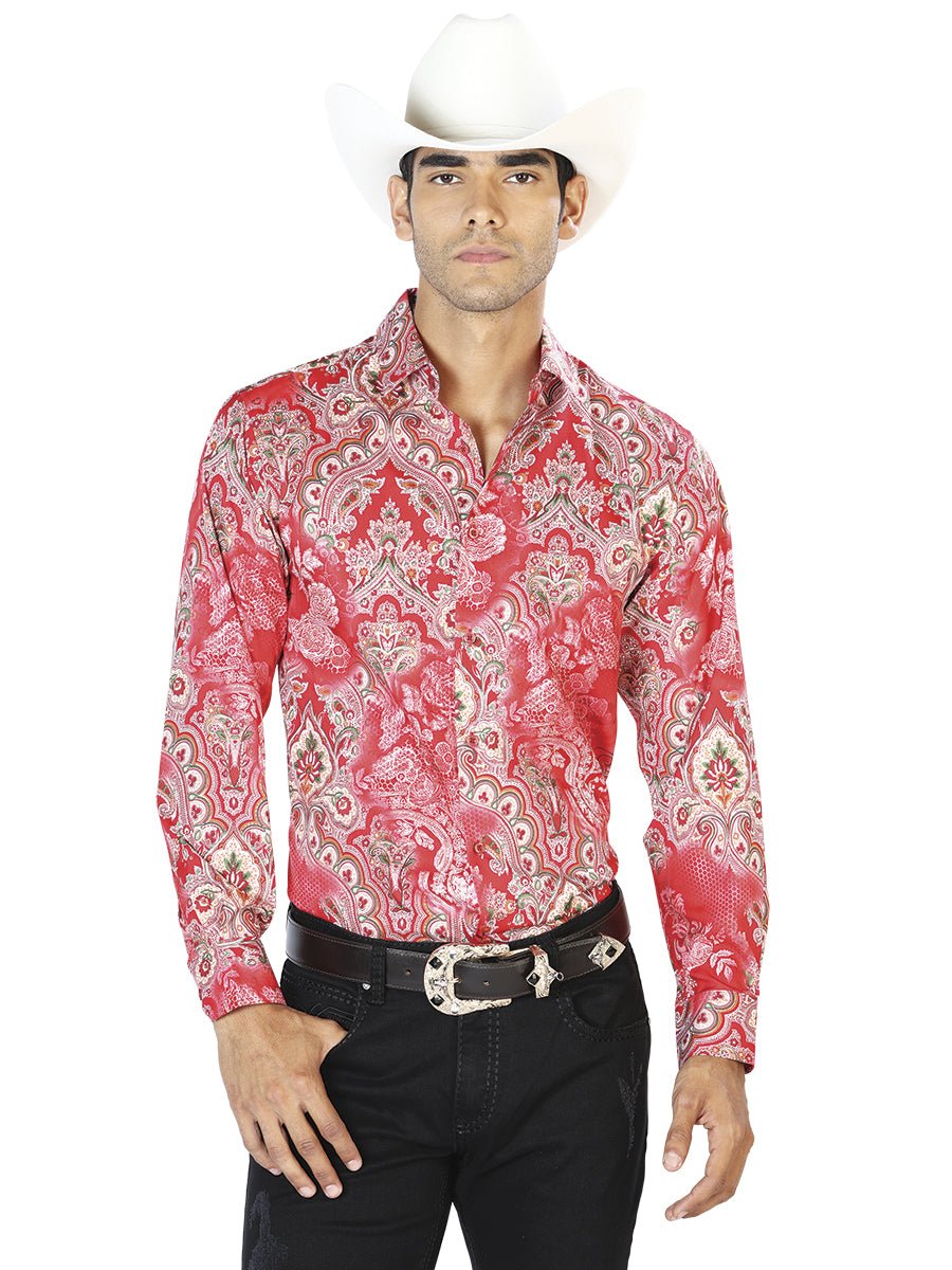 Red Casual Long Sleeve Shirt 43581 - Diana Zapateria Inc