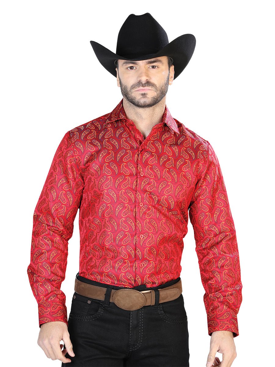 Red Casual Long Sleeve Shirt 43741 - Diana Zapateria Inc