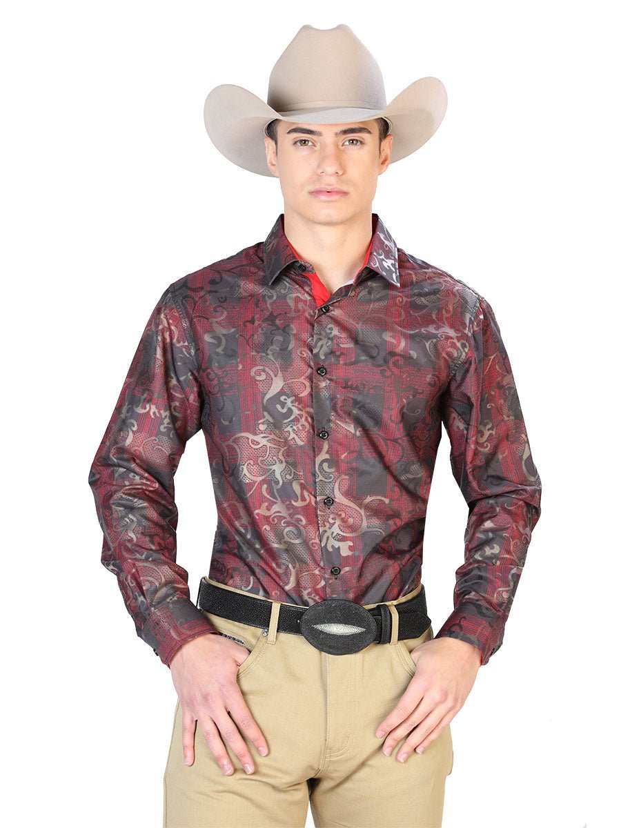 Red Casual Long Sleeve Shirt 43795 - Diana Zapateria Inc
